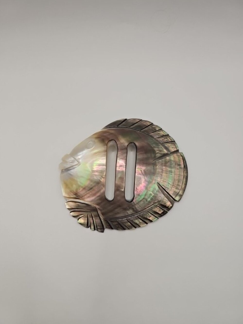 Vintage Handmade Tahiti Mother-of-Pearl Shell for Belt or Scarf